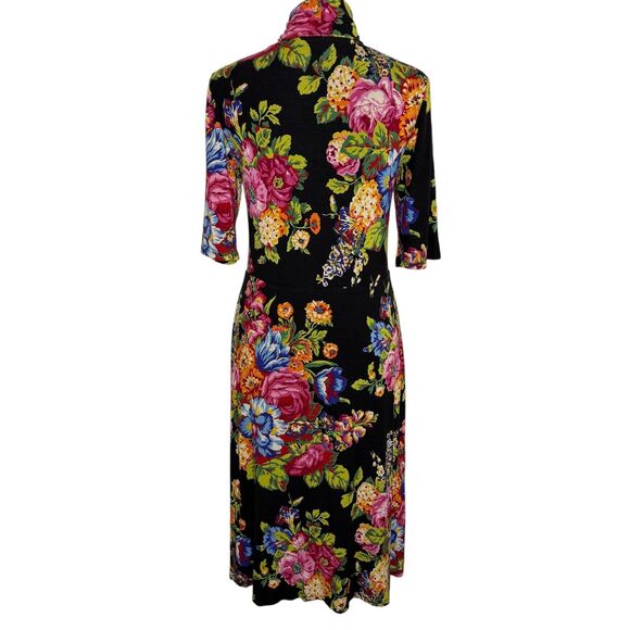 Ett:Twa By Anthropologie Coreyell Dress Knit Turtleneck Floral Black XS bv - Picture 3 of 9